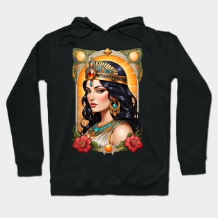 Cleopatra Queen of Egypt retro vintage floral design Hoodie